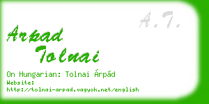 arpad tolnai business card