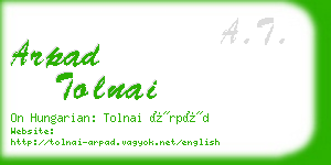 arpad tolnai business card